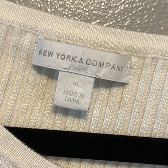 New York & Company Cream Tie Front Tunic - Picture 2 of 8